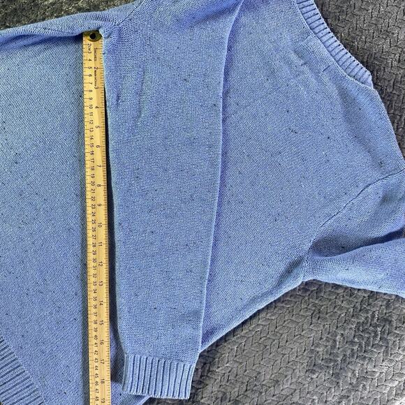 Croft And Barrow Women Sweater M Blue Heathered Nylon Blend Cable Knit Pullover - Picture 10 of 10